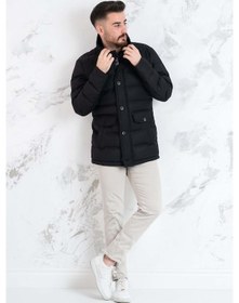 Resim Yaka Kürklü Regular Fit Erkek Şime Mont 