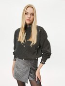 Resim Bisiklet Yaka Sweatshirt Parlak Taşlı Regular Fit - El Emeği Koleksiyonu 