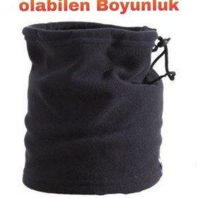 Resim Erkek Siyah Termal Içlik Takımı Polar Bere Boyunluk Termal Çorap Seti Karışık 