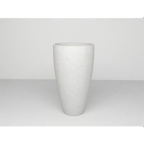 Resim Nuano Consept Frezya Serisi Uzun Saksı Beyaz 25x40 