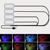 Resim 1 Drag 4 LED Araba Ortam Işığı Araba Ayak Pedli Aydınlatma USB Ayak Pedli Işıkları Ayak Lambası Renkli, Pil Olmadan 