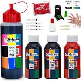Resim Perfection Hp 652 Siyah Ve Renkli̇ Kartuş Uyumlu Dolum Takımı 500 ML + 3 x 100 ML 