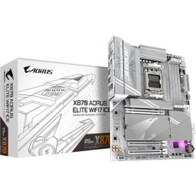 Resim Gıgabyte X870 A Elıte Wf7 Ice Amd X870 Soket Am5 Ddr5 8000mhz Oc 