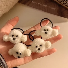 Resim 2 Adet Sevimli Köpek Yavrusu Saç Lastikleri, Kadınlar İçin Çift At Kuyruğu Aksesuarları, Yüksek Esneklikte Saç Bantları, Yeni Yaz Saç Modelleri 