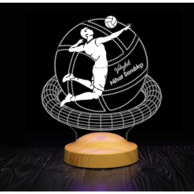 Resim Sevgi Lambası Voleybolcu Hediyesi, Voleybol Oyuncusuna Hediye Kişiye Özel LED Lamba, Voleybol Sevenlere Özel Hediye Gece Lambası 
