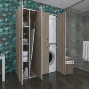 Resim Kenzlife çamaşır-kurutma makinesi dolabı kapaklı yaromira crd 180*120*60 banyo arkalıksız 