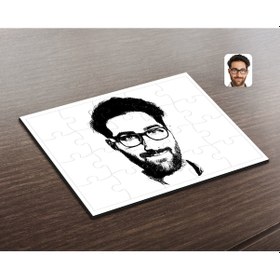 Resim Kişiye Özel Erkek Silüet Tasarımlı Ahşap Puzzle-1 