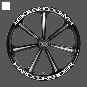 Resim ARONA Hard Core Rider Jant Sticker Motosiklet Jant Sticker Etiket Çıkartma Yapışkan 8'li 