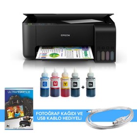 Resim Epson Tanklı L3150 Photoink Mürekkepli Tanklı Yazıcı (1 Siyah Mürekkep ve Fotoğraf Kağıdı Hediyeli) 