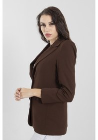 Resim Feminist Kahve Vatkalı Astarlı Blazer Ceket 0105110.05 Kahverengi 