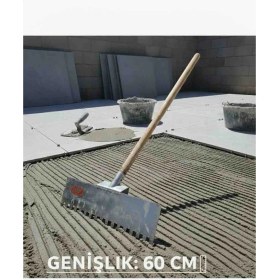 Resim Vulli Fayans Işleri Için Harç Yayıcı Tırmık - Dişli Mala (60CM) Diş Aralıkları 1x1,20mm 