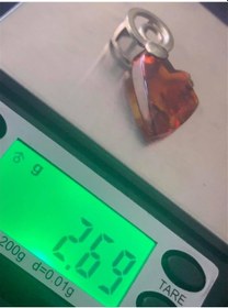 Resim Doğal Kaya Damla Kehribar Kolye Ucu Gümüş Aparatlı 2,69 Gram 