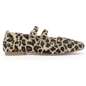 Resim Ziya, Kadın Hakiki Deri Babet 153111z40831 Bej-leopar 153111z40831 710 Bej-leopar 