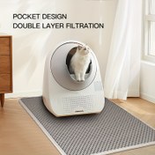 Resim Geniş Balpeteği Çift Katlı Kedi Tuvalet Matı - Cep Tasarımı, %99'lu Koku Tutma ve Kolay Temizlik Yüzeyi, Büyük Kediler & Çoklu Evcil Hayvanlar İçin Pratik Toplama, Ekstra Büyük Boy, Evcil Hayvan Atık Yönetimi, Dokulu Yüzey 