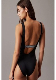 Resim Calvin Klein Kadın Göğüste Kesik Detaylı Siyah Mayo-4972 Siyah 