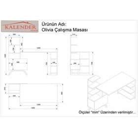 Resim Kalenderdekor1 Kalender Dekor Olivia Çalışma Masası Olv04 Meşe 