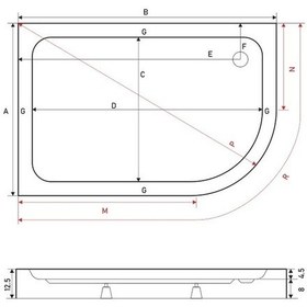 Resim Shower 80X90 Oval Asimetrik Monoblok Duş Teknesi 