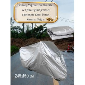 Resim Honda Cbx 250 Twister Arka Çanta Uyumlu (Bağlantı, Kilit Uyumlu) 4 Mevsim Koruma Gri 