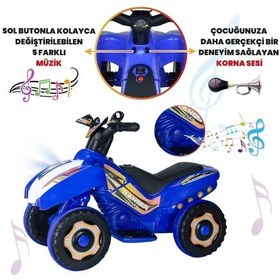 Resim Kumandalı Akülü Araba 6 Volt 2-4 Yaş Mavi 