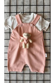 Resim MBK GARDEN Sevimli Peluş Ayıcıklı 2'li Bebek Tulum Seti 