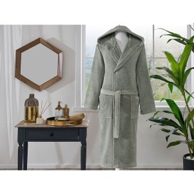 Resim Özdilek Woven Kapüşonlu Bornoz Yeşil 