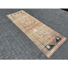 Resim El Dokuması Yün Yolluk 102x290 Eskitme Kiremit Malatya Halısı Kiremit 