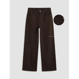 Resim LC Waikiki Lcw Kids Kahverengi Wideleg Taşlı Kız Çocuk Jean Pantolon 