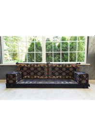 Resim Şark Köşesi Takımı ,Oturma Grubu Minderi Takımı (Sünger Dahil) Lacivert Buhara Modeli 2 Kolluklu 