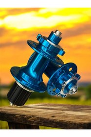 Resim SARİSSA BİSİKLET Forte Gt Xbyc 680 Bisiklet Hub Sesli Ön Arka Kaset Göbek Seti 32 Delik 6 Vida Qr Mandal Mavi 