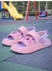 Resim Wordex Twg 4505 Süs Detaylı Çocuk Park Bahçe Plaj Sahil Yazlık Sandalet Terlik Pembe-lila 