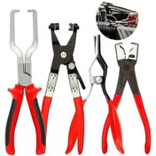 Resim Meridiangoods 4pcs Professional Hose Clamp Pliers Set Fuel Line Disconnect And Removal Tool Kit Automotive Repair 