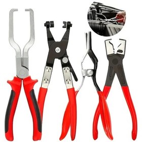 Resim Meridiangoods 4pcs Professional Hose Clamp Pliers Set Fuel Line Disconnect And Removal Tool Kit Automotive Repair 