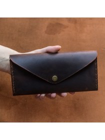 Resim El Yapımı Hakiki Deri El Çantası - Clutch 