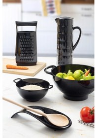 Resim Depa Akrilik Siyah 5 Parça Sürahi & Rende & Süzgeç & Mini Süzgeç & Kaşıklık & Mutfak Çeyiz Seti 