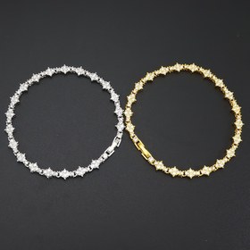 Resim Sentetik Zirkon Taşlı 925 Gümüş Avrupa ve Amerikan Kişilik Erik Çiçeği Haç Bilezik, Erkek ve Kadınlar için Çok Yönlü El Takısı, Günlük Kullanım Hediyesi 