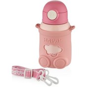 Resim Shotay ST-8816 480ml Askılı Silikon Kılıflı Pipetli Pembe Çelik Matara 