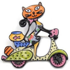 Resim Kedi Broş - Çok Renkli Çok Renkli 