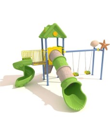 Resim Çocuk Oyun Parkı - Deniz Kabuğu ve Deniz Yıldızı Figürlü Ev Çatılı Model 