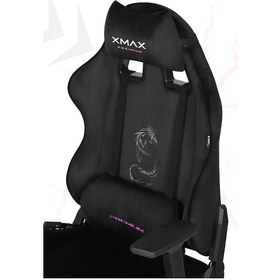 Resim Rio Balerion Terletmez Kadife Kumaş Siyah Gaming Oyuncu Koltuğu - 12 Siyah 