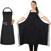 Resim Cepli 89cm Ayarlanabilir Büyük Beden Önlük - Dayanıklı Polyester Uzun Bib Tasarım, Ayarlanabilir Boyun & Bel Kayışları, Tek Renkli İşlevsel Mutfak Önlüğü Şükran Günü ve Tatil Pişirme için, Yemek Hazırlık, Şık Tasarım, Uzun Ömürlü Malzeme, Profesyonel Aşçılar İçin İdeal, Şükran Günü için Mükemmel 