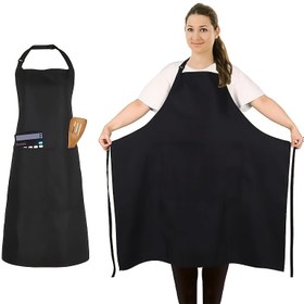 Resim Cepli 89cm Ayarlanabilir Büyük Beden Önlük - Dayanıklı Polyester Uzun Bib Tasarım, Ayarlanabilir Boyun & Bel Kayışları, Tek Renkli İşlevsel Mutfak Önlüğü Şükran Günü ve Tatil Pişirme için, Yemek Hazırlık, Şık Tasarım, Uzun Ömürlü Malzeme, Profesyonel Aşçılar İçin İdeal, Şükran Günü için Mükemmel 