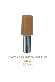 Resim Adilon Plastik Metal Başlı Raf Pimi Meşe 50 Adet 