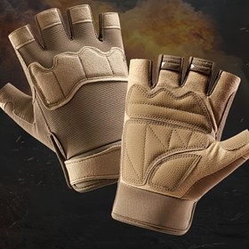 Resim SYI QARCE Yarım Parmak Dış Mekan Eldivenleri - Mikrofiber, Kaymaz, Örgü, Polyester, Bisiklet, Fitness ve Dış Mekan Sporları için Çekme Tasarımı, Dış Mekan Spor Eldivenleri|Yarım Parmak Eldivenleri|Örgü Dokusu 
