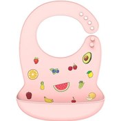 Resim Silikon Babi Önlük Su Geçirmez Tükürük Damlayan Muz Önlükler Karikatür Fruit-pink İspanya Fruit-pink Çok Renkli 