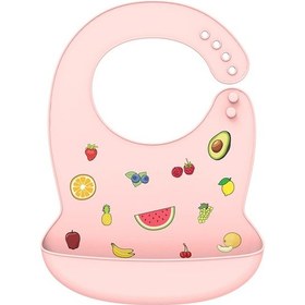 Resim Silikon Babi Önlük Su Geçirmez Tükürük Damlayan Muz Önlükler Karikatür Fruit-pink Fruit-pink Çok Renkli 