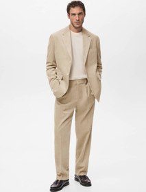 Resim MANGO Man Dar kesimli fitilli kadife blazer ceket 