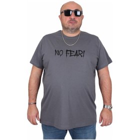 Resim Moc Grande Mocgrande Erkek Büyük Beden Sıfır Yaka Tişört No Fear 25143 Fume Fume Füme 