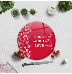 Resim Decorita Cam Kesme Tahtası | Cook Well | Çap32cm 