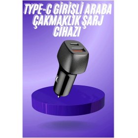 Resim 38w Usb Type-c Girişli Oto Çakmaklık Araç İçi Hızlı Şarj Çakmaklık Şarj Aleti 