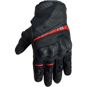 Resim Nukrotech Mercury Eldiven Deri Siyah Kırmızı 